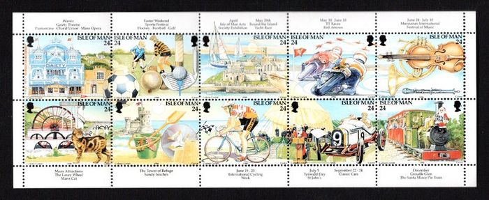 1994 Isle of Man Manx Tourism Centenary Booklet Stamps Commemorative Stamp Sheetlets Mint Never Hinged (MNH)