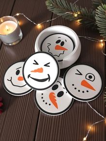 Christmas Snowman Coasters  Set of 6