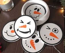 Christmas Snowman Coasters  Set of 6