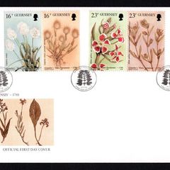 1988 Guernsey Bicentenary of Joshua Gosselin's Flora Sarniensis Commemorative Stamps Official First Day Cover (FDC)