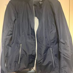 Brand new sweaty betty navy waterproof coat jacket cycle helmet compatible hood