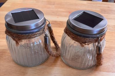 Glass Solar Lantern x 2
