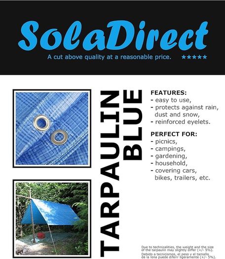 3 x 4 m Blue Tarpaulin Waterproof Furniture Caravan Cover Sheet Multipurpose