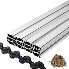 Spring Wire and Lock Channel, 6.56ft Spring Lock & U-Channel Bundle for Greenhouse, 40 Packs PE Coated Spring Wire & Aluminum