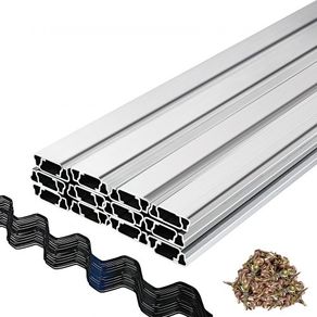 Spring Wire and Lock Channel, 6.56ft Spring Lock & U-Channel Bundle for Greenhouse, 40 Packs PE Coated Spring Wire & Aluminum
