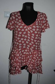 Next burgundy heart bird pattern top tunic Perfect condition size UK14 EU42 Postage included