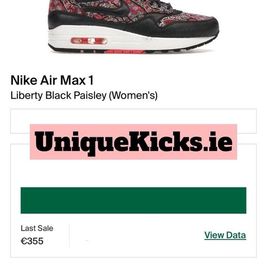 Nike Air Max 1 Premium Leather Paisley Liberty Black
