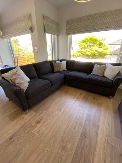 L shaped sofa.