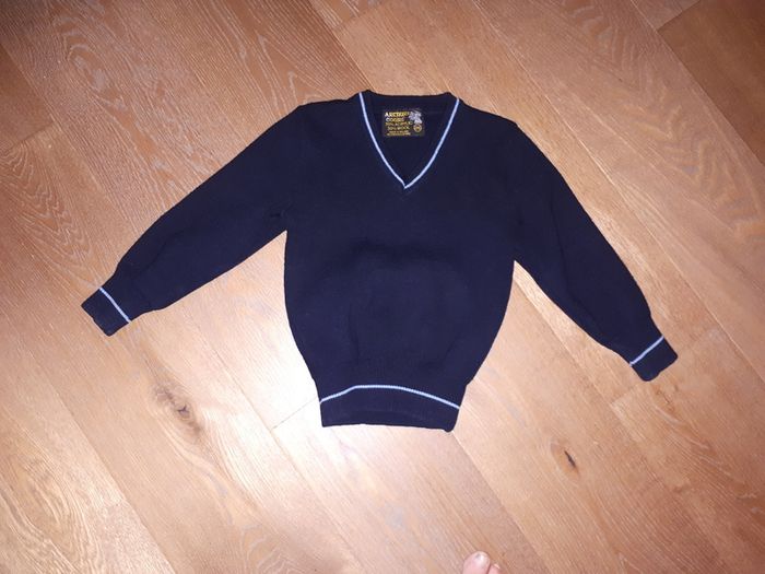 Boys School Jumper Navy/Light Blue Strip