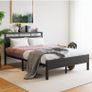 Double Bed Frame with Wooden Storage Headboard Image 2