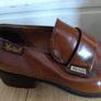 Martinelli Brown Leather Loafers UK 3 EU 36 Slip-On Chunky Heel Vintage Classic Image 4