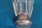 Vintage x large  1950s Silver Crystal Salt Cellar
