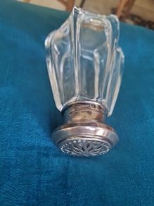Vintage x large  1950s Silver Crystal Salt Cellar