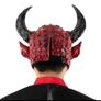 Red horror Devil latex mask spooky long horn devil cosplay for Halloween. Image 3