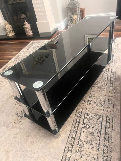 Tv unit black glass