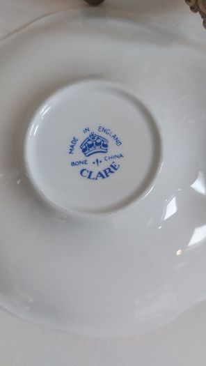 Beautiful Vintage Clare Bone China 14 Piece Teaset for Four in a Beautiful Blue Floral Pattern, Pattern Number 3045
