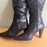 Marco Tozzi  Black leather boots-Softest Leather High Heels Size Uk 6 Eu 39.  Elegant.  In SUPER Condition. Image 9