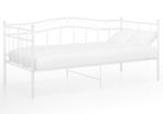Sofa Bed Frame White Metal 90x200 cm