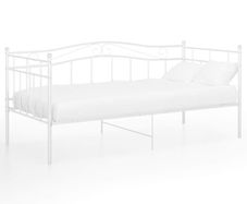 Sofa Bed Frame White Metal 90x200 cm