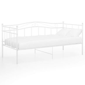 Sofa Bed Frame White Metal 90x200 cm