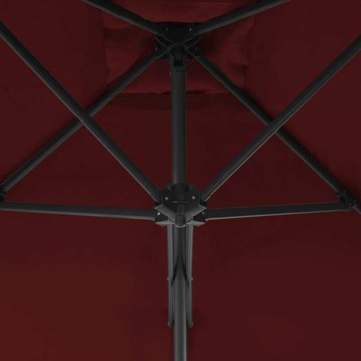 Outdoor Parasol with Steel Pole Bordeaux Red 300x230 cm