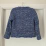 Sandro blue tweed fringe jacket, size 38, Paris brand. Image 8