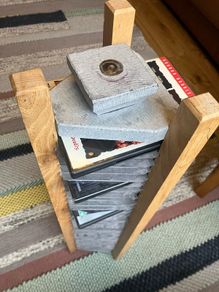 Slate and Wood CD DVD Rack