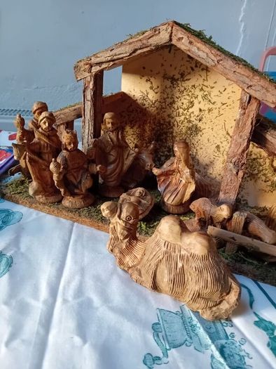 Wooden Nativity Crib Set