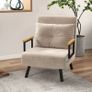 4-in-1 Velvet-Feel Single Chair Bed, with Throw Pillow - Beige Image 2