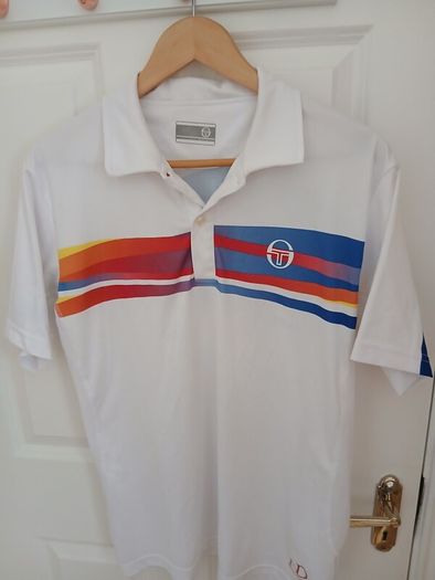 Sergio Tacchini Novak Djokovic Vintage Tennis Polo Shirt White