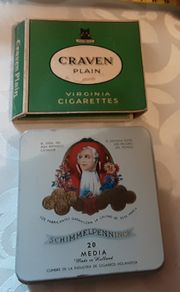 cravan A cigarette box and cigar tin
