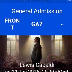 2 x Lewis Capaldi tickets
