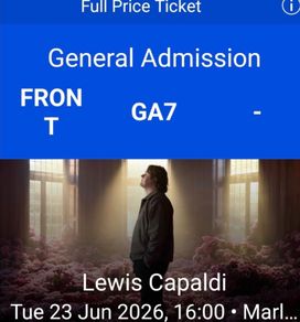 2 x Lewis Capaldi tickets