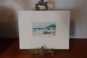 Fantastic Limited-Edition Hand-Signed Lithograph Print of a Caribbean Scene at Grand Case, Saint Martin by the Renowned French Artist Alexandre Minguet (1937-1996), #657/1000