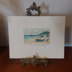 Fantastic Limited-Edition Hand-Signed Lithograph Print of a Caribbean Scene at Grand Case, Saint Martin by the Renowned French Artist Alexandre Minguet (1937-1996), #657/1000