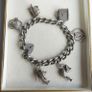 Antique Solid Sterling Silver Charm Bracelet & 6 Silver Charms, weight 47,9g Image 3