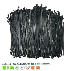 Heavy Duty White Cable Ties 450mm  Black 100pk