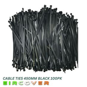 Heavy Duty White Cable Ties 450mm  Black 100pk