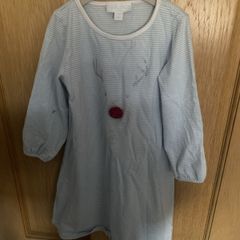 The White Company girls blue reindeer nightdress 2-3 years