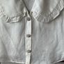 top Zara size large statement collar top 100% linen Image 4