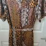 Satin Animal Print Faux Wrap Dress Size Uk 22(nwt) Image 2
