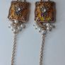 Elegant Gold & Yellow Period Ornate Style Earrings Image 8