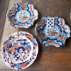3 Imari plates from 1800s, hand painted, antiques, D18