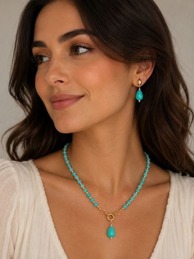 Green jade Jewellery set