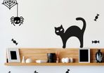 Black Cat, Sweets and Spider Wall Sticker for Halloween, Wall Decals for Halloween