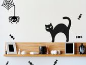 Black Cat, Sweets and Spider Wall Sticker for Halloween, Wall Decals for Halloween