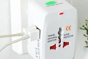 Universal Travel Adapter 2 USB Output All In One White (All In One) Works in More than 150 Countries.