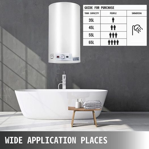 Electric Hot Water Tank 2 kW, Water Heater 45 L, Temperature Adjustment