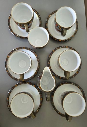 Cups Saucers Sugar Bowl Creamer Denby