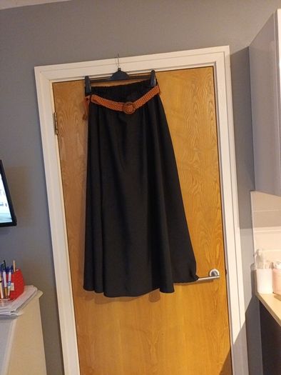 Sheen Long Black  Skirt.  Size  1XL - 12.
